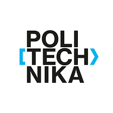 logo politechnika częstochowska, po lewej i prawej niebieskie nawiasy