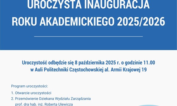 Wydziałowa Inauguracja Roku Akademickiego 2025/2026
