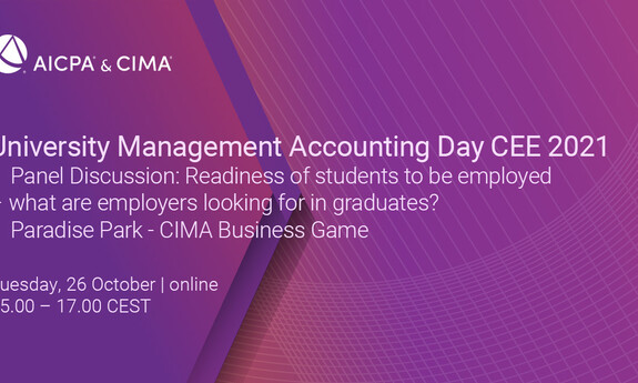na fioletowym tle napis: University Management Accounting Day CEE 2021