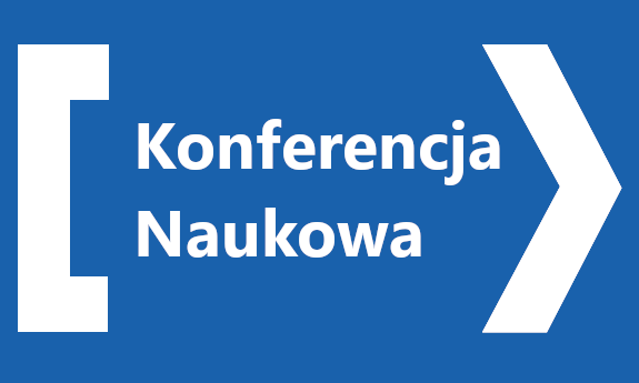 biały napis na granatowym tle: konferencja naukowa