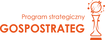 Pomarańczowy napis Program strategiczny Gospostrateg