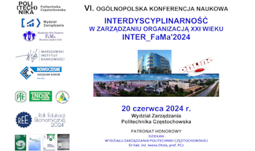 VI. Ogólnopolska Konferencja Naukowa - Interdyscyplinarność w zarządzaniu organizacją XXI wieku INTER_FaMa'2024