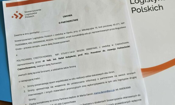 Podpisanie umowy pomiędzy Politechniką Częstochowską a Stowarzyszeniem Logistyków Polskich